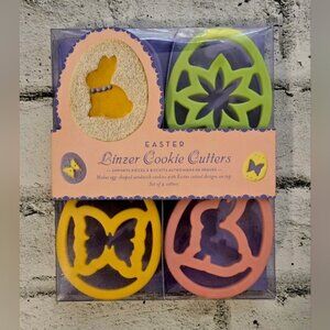 Williams-Sonoma Easter Linzer Cookie Cutters Set of 4 Bunny Flower Egg 2005